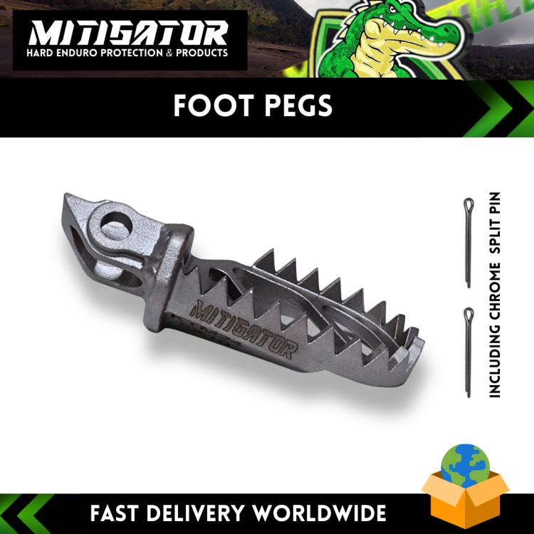 Mitigator Gator Foot Pegs Yamaha 1997-2023 - YZ YZ-F YZ-X YZF-X 65/85/125/250/450 Mitigator Gator Foot Pegs Yamaha 1997-2023 - YZ YZ-F YZ-X YZF-X 65/85/125/250/450